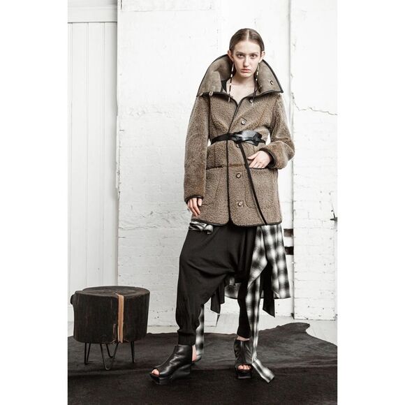 Free People x Nicholas K Alpine Reversible Sheepskin Shearling Leather Fur Coat - Picture 9 of 16